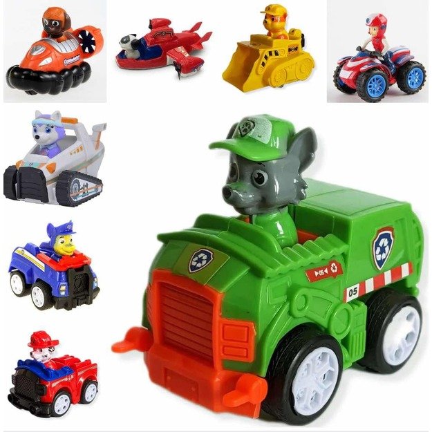 Mini „Paw Patrol“ figurėlės su automobiliais